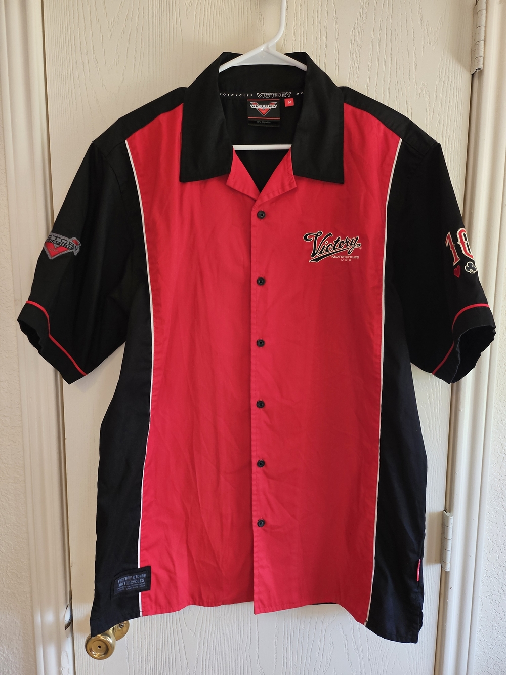 Victory Motorcycle Mechanics Shirt Button Up Short Sleeve Biker